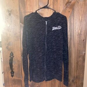 Wings Etc. Black Zip-Up Hoodie